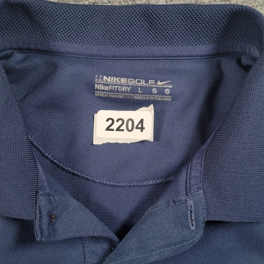Nike Golf Polo Shirt Mens Large Navy NikeFIT Dry Woodlawn GC Germany 128898-419